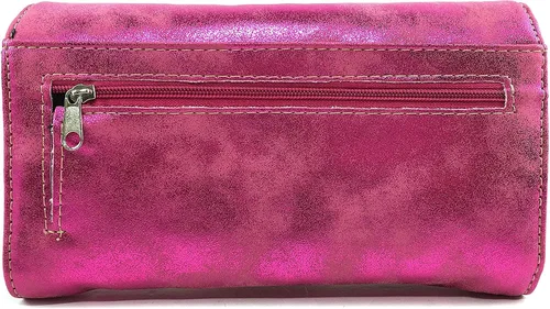 Vista 3 de Zelris Spring Bloom Western Concho mujeres Crossbody muñeca Trifold cartera