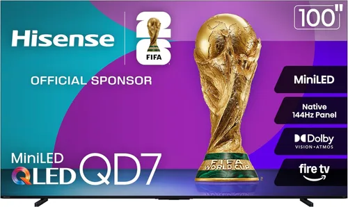 Vista 25 de Hisense Serie QD7 Clase de 65 pulgadas Mini-LED 4K UHD Smart Fire TV (65QD7QF, modelo 2025) - QLED, HDR10+, Dolby Vision, Dolby Atmos, Modo de Juego