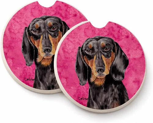 Vista 15 de Caroline's Treasures SS4767-BUCARC - Juego de 2 portavasos para automóvil, diseño de bulldog inglés, absorbentes para automóvil, portavasos