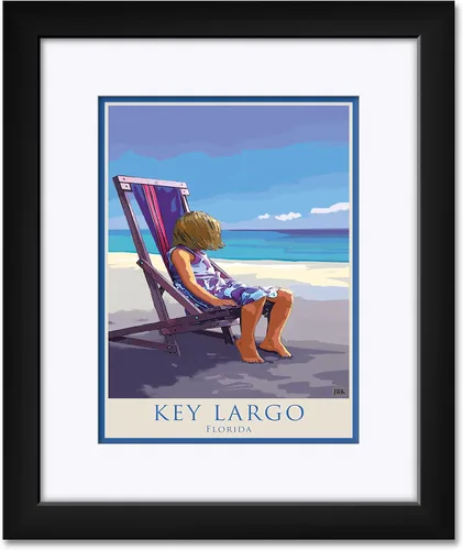 Vista 11 de Key Largo Florida Girl in Beach Chair Giclée Art Print Póster de Alla Prima Painting por la artista Joanne Kollman 9 x 12 pulgadas
