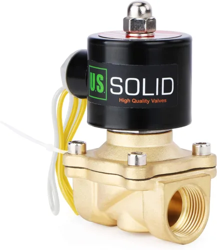Vista 16 de U.S. Solid 1" válvula electromagnética eléctrica de latón 110V CA normalmente cerrada aire no potable aceite de agua diesel