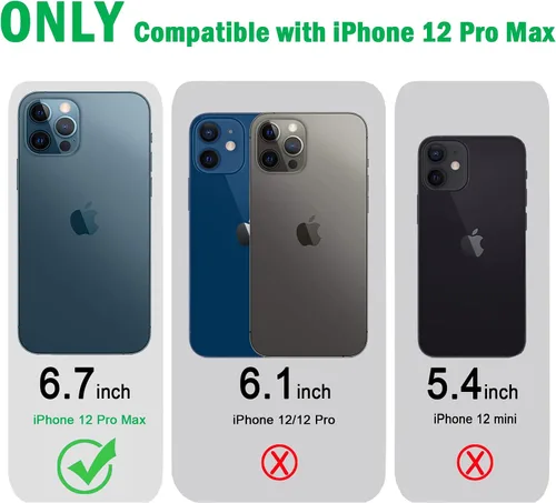 Vista 2 de JJGoo Compatible con iPhone 12 Pro Max, transparente, a prueba de golpes, delgada, antiarañazos, carcasa protectora de policarbonato duro