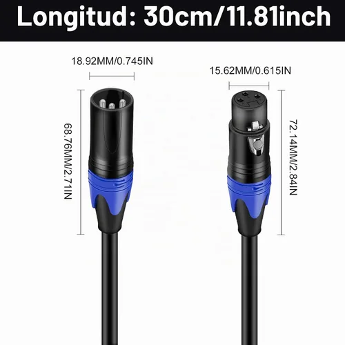 Vista 7 de Poyiccot XLR - Cable divisor de 1 hembra a 2 macho, cable divisor XLR Y de 3 pines, cable combinador en Y, adaptador de audio de micrófono
