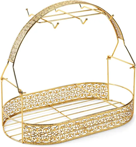 Vista 3 de CHENP.HMC Soporte para tazas de mostrador con 6 ganchos, árbol de tazas de café de metal para mesa de cocina