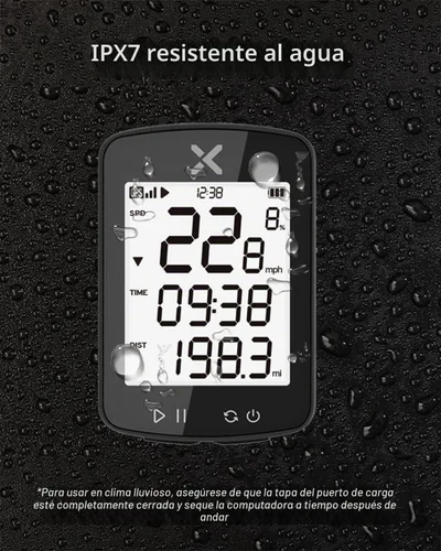 Vista 7 de XOSS G Gen2 - Computadora de bicicleta con GPS inalámbrica, Bluetooth IPX7, impermeable, velocímetro y odómetro de bicicleta recargable con pantalla