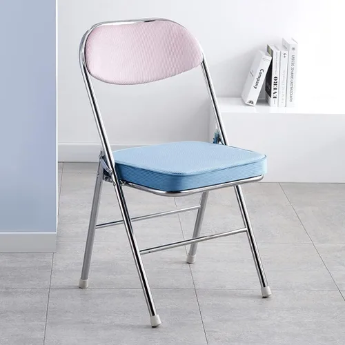 Vista 3 de Sillas plegables para muebles, silla de escritorio, silla de camping, silla plegable con respaldo y marco de metal de acero resistente para sillas