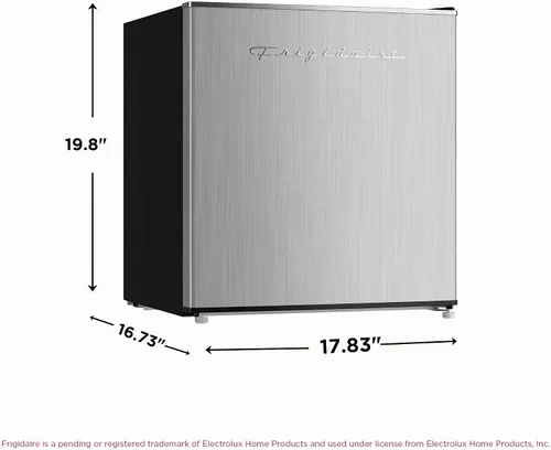 Vista 5 de Frigidaire Mini refrigerador EFR182 de acero inoxidable de 1.6 pies cúbicos. Perfecto para el hogar o la oficina. Serie Platinum, 1.8