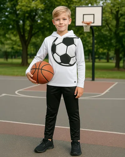 Vista 6 de RBX Conjunto deportivo para niños, 2 piezas, sudadera térmica con capucha y pantalones de tricot, sudadera deportiva (tallas 8-12)