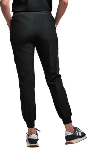 Vista 5 de Green Town Conjunto de ropa quirúrgica para mujer, pantalón deportivo y parte superior con cuello en V, 5 bolsillos, cintura de yoga, uniforme