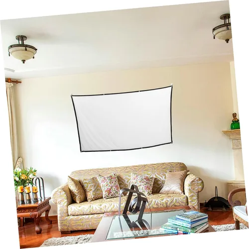 Vista 6 de Sewroro Pantalla de proyección de poliéster para interior al aire libre cine en casa oficina aula camping
