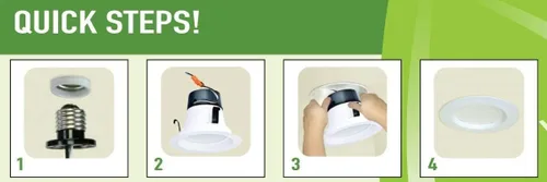 Vista 8 de Bioluz LED Lámpara empotrable LED regulable de 4 pulgadas, 13 W, 90 CRI, lámpara de techo LED de 2700 K, 910 lúmenes, con certificación UL JA8 CEC