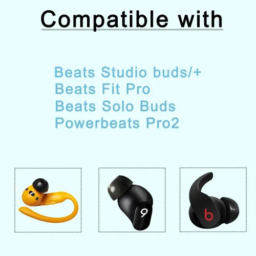 Vista 5 de Almohadillas de espuma viscoelástica para Beats Studio Buds/Fit Pro/Solo Buds/Powerbeats Pro 2 – Aislamiento de ruido, comodidad suave, puntas