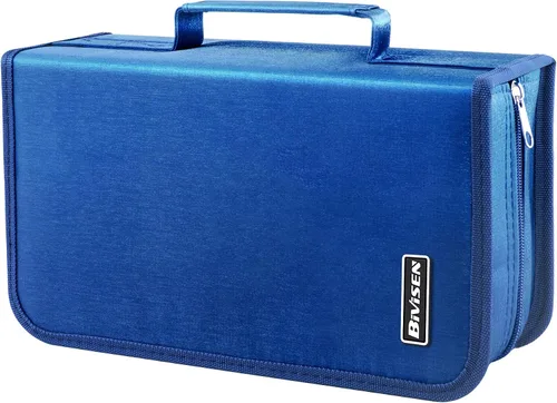 Vista 10 de Carpeta de almacenamiento portátil para CD/DVD con asa, capacidad Soporte de almacenamiento multimedia, cartera de CD y folleto de discos