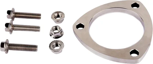 Vista 6 de Rwraps Brida y junta de escape de 3 pernos de 2.5 pulgadas, brida de escape de acero inoxidable con pernos y tuercas de brida