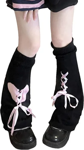 Vista 27 de Sexybody Calentadores de piernas para mujer, Y2K Kawaii con estampado de araña, gótico, Harajuku, Lolita, elegantes y bonitos, calcetines japoneses