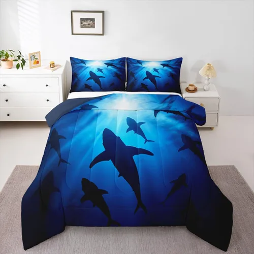 Vista 12 de Erosebridal Edredón náutico costero, juego de ropa de cama y colecciones de playa de verano, estilo clásico, edredón de plumón oceánico