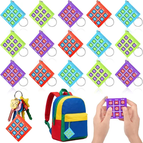 Vista 17 de Hicarer Llavero de juego de 8 piezas de Tic Tac Toe para niños de 4 a 8 a Ret