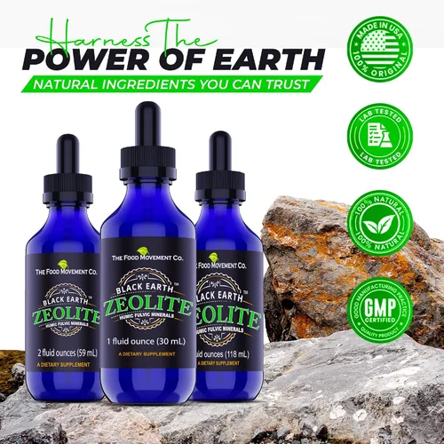Vista 7 de Zeolita Black Earth con Ácidos Húmicos Fúlvicos Oligoelementos para Adultos y Niños para Desintoxicación, Salud Intestinal y Apoyo Inmunológico