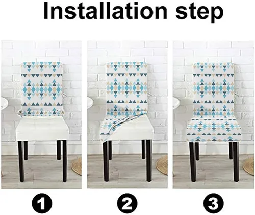 Vista 154 de CAPSCEOLL Christmas Dining Chair Covers,Snowflakes Festive Winter Pattern Stretch Chair Covers for Dining Room Set of 2 Washable Spandex Parson