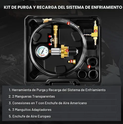 Vista 8 de JIFETOR Sistema de enfriamiento universal Tipo de vacío Kit de herramientas Estuche negro