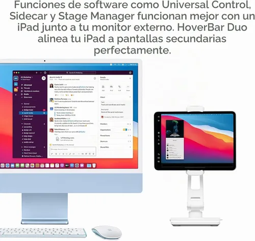 Vista 8 de Twelve South HoverBar Duo Soporte para iPad (2.ª generación) - Soporte ajustable para tablet de escritorio con base pesada y fijación de abrazadera