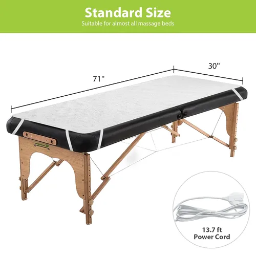 Vista 7 de Calentador de mesa de masaje, almohadilla de calefacción profesional SPA masaje cama calentador almohadillas Blanco