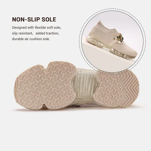 Vista 4 de LUCKY STEP Tenis con cámara de aire a la moda para mujer, transpirables, informales, cómodos y ligeros, para caminar