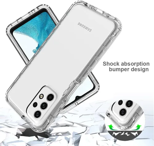 Vista 7 de Funda compatible con Galaxy A23, Samsung A23 SM-A235M con protector de pantalla de vidrio templado, cuerpo completo, a prueba de golpes