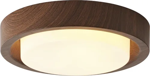 Vista 10 de Lámpara de techo de montaje al ras de 13 pulgadas, placa de acabado negro con pantalla de vidrio esmerilado, accesorio de iluminación de techo