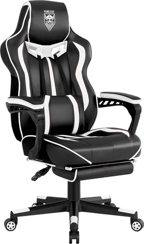 Vista 8 de Vonesse Silla para Videojuegos, Silla de Oficina para Computadora con Reposapiés, Sillas Reclinables para Juegos para Adultos, Silla Ergonómica