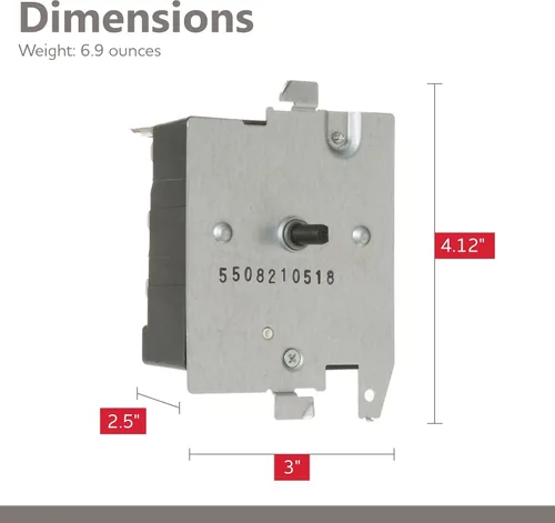 Vista 5 de Parts Master Reemplazo para temporizador de secadora GE/Hotpoint, WE4M533, PS8690648, AP5780508 - Temporizador de secadora de electrodomésticos