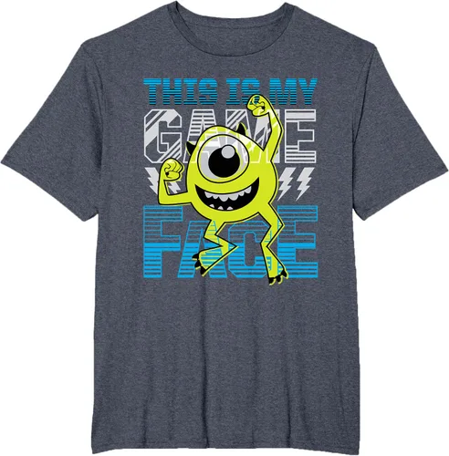 Vista 74 de Disney Pixar Monsters Inc. Mike Wazowski Game Face Camiseta Negro