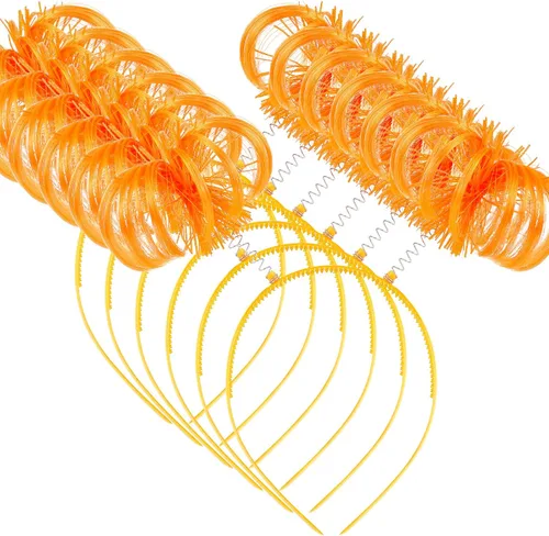 Vista 7 de WILLBOND 6 diademas con pompones envueltas en oropel, accesorios para el cabello para la semana del espíritu, carnaval, despedida de soltera