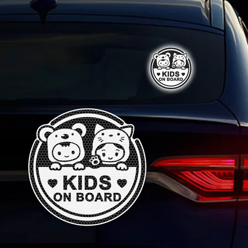 Vista 19 de Adhesivo para automóvil de bebé a bordo, 2 unidades, para niños a bordo, súper fuerte, reflectante, para dos bebés en el automóvil, calcomanías
