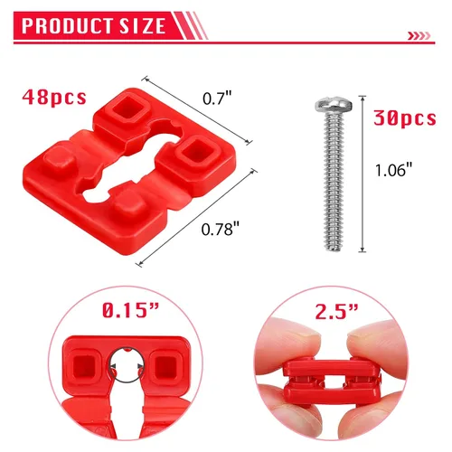 Vista 2 de 48 separadores de interruptor y receptáculo, interruptor de plástico y espaciadores receptivos para caja eléctrica con 30 tornillos inoxidables