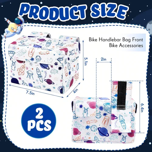 Vista 2 de Cesta de bicicleta para niños y niñas, bolsa de manillar de bicicleta, bolsa de almacenamiento frontal para bicicleta, accesorios para equilibrio