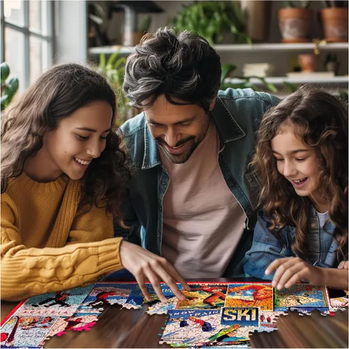 Vista 4 de White Mountain Puzzles - Pósteres de esquí - Rompecabezas de 1000 piezas