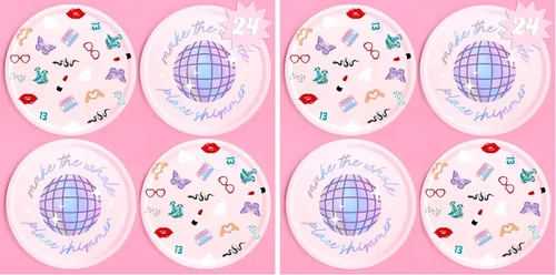 Vista 8 de xo, Fetti Platos de papel para fiesta, 24 piezas, 9 pulgadas, vajilla para fiesta de concierto, decoraciones de despedida de soltera, vajilla