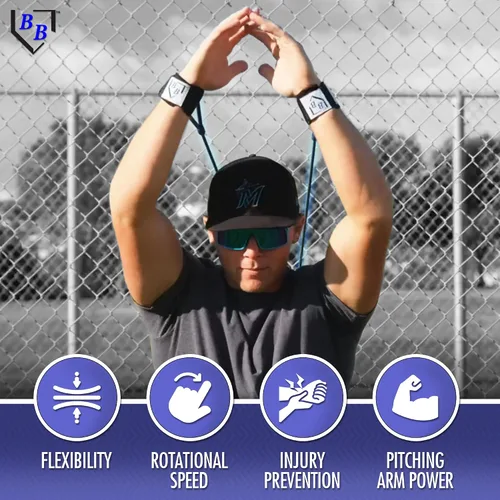 Vista 6 de BB Bands Bandas de resistencia para béisbol y sóftbol - Bandas de entrenamiento de fuerza para el brazo, equipo de acondicionamiento