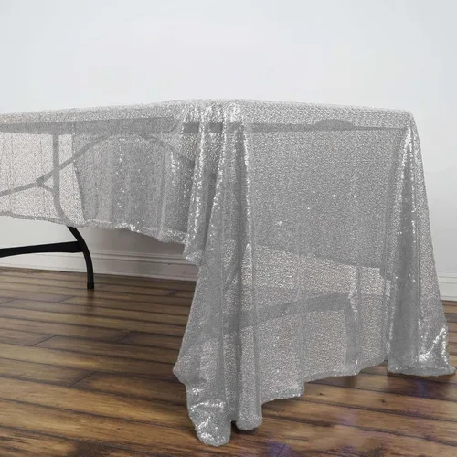 Vista 58 de Efavormart - Mantel redondo de lentejuelas brillantes de 120 pulgadas para banquetes de boda, fiesta, decoración del hogar