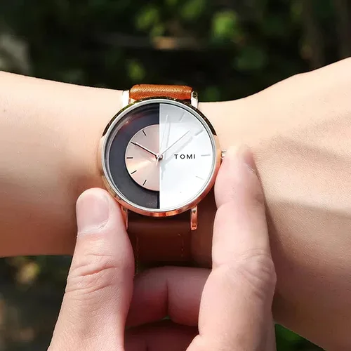 Vista 5 de TOMI Reloj de pulsera de cuarzo de acero inoxidable para hombre, regalos para hombres, estudiantes, mujeres, él, marido, novio