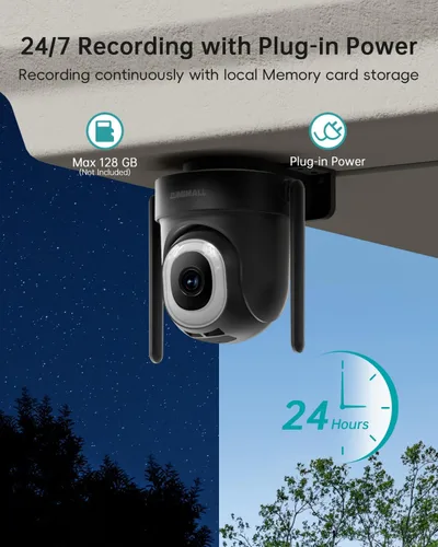 Vista 5 de ZUMIMALL Cámaras 5MP 5G para seguridad en el hogar al aire libre, monitor de bebé WiFi 5G/2.4G con cámara y audio, cámara de seguridad de grabación