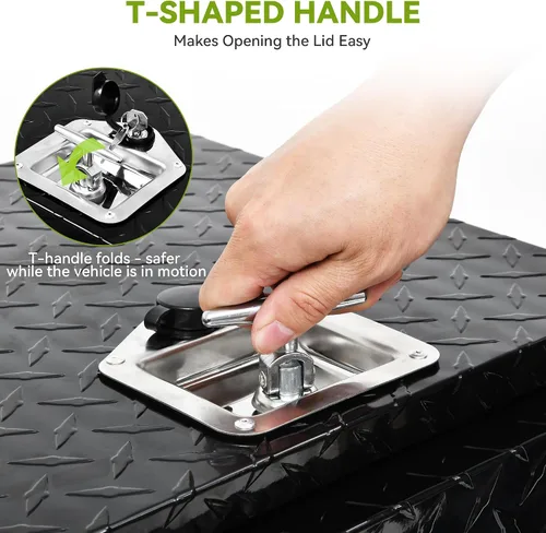 Vista 2 de AUTOSAVER88 Cajas de herramientas de 24 pulgadas, organizador de aluminio resistente con placa de diamante, caja de almacenamiento impermeable