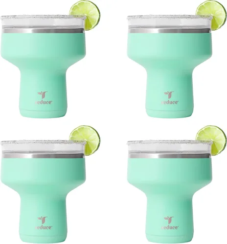 Vista 9 de Reduce Saltini - Vaso de cóctel de 16 onzas, vaso aislado de margarita con tapa, mantiene las bebidas frías durante 10 horas, alternativa al vaso