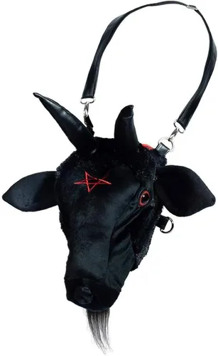 Vista 3 de Kreepsville 666 Goathead Baphomet - Bolsa de peluche M Negro