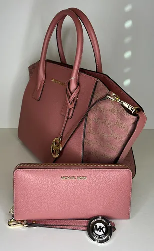 Vista 5 de Michael Kors Avril - Bolso grande con cremallera superior con gancho grande para bolso Continental