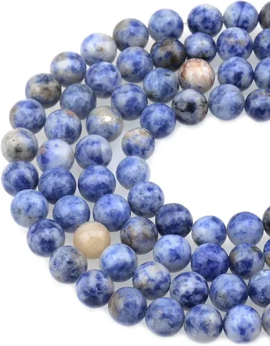 Vista 10 de Cuentas sueltas de 0.315 pulgadas/8mm de piedra natural redonda para hacer joyas con cordón elástico