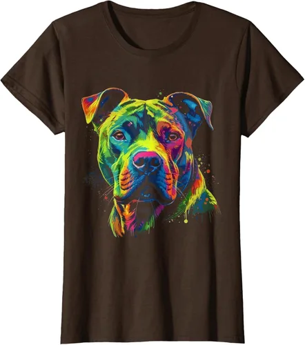 Vista 19 de Pit Bull Mom Dog Lover - Camiseta artística para mujer, Negro