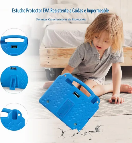 Vista 7 de Tablet infantil de 10.1 pulgadas, tableta Android para niños, Android 15, pantalla de 1280 x 800, CPU Octa-Core, 8 GB+64 GB, 1 TB expandible a Azul