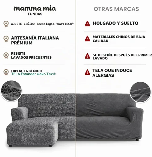 Vista 8 de PAULATO BY GA.I.CO. Funda para sofá seccional - Funda de sofá chaise en forma de L - Fundas de esquina lavables - Funda elástica de ajuste perfecto